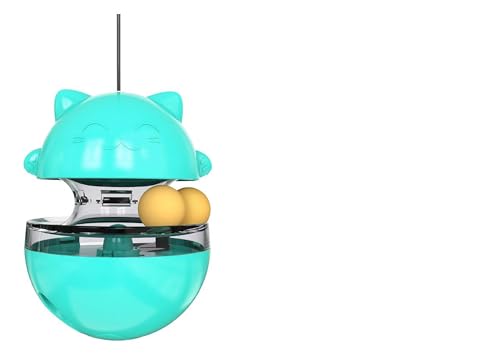 Interactive Cat Toy Treat Dispenser - Wobble Teaser Ball with Food Feeder and Swivel Wand for Cats & Kittens