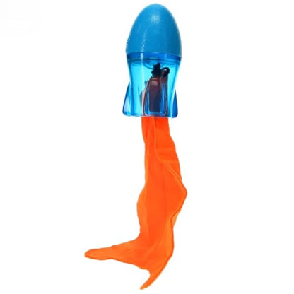 GURU Pet: Bonanza Rocket - Medium - Dog Toy, Blue & Orange, Hides & Dispenses Treats, Durable, Squeaks-Crinkles-Floats, Interactive Tug-Toss-Retrieval