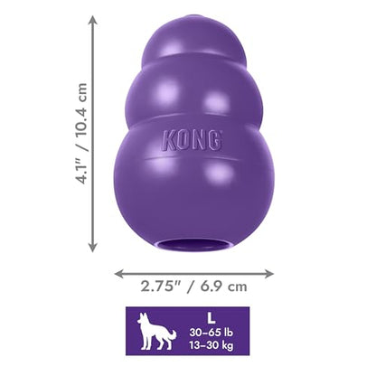 KONG Senior - Purple Rubber Dog Toy with Gentle, Natural Rubber - Durable Dog Toy for Older Dogs - Use Treats with Stuffable Chew Toy - Treat Toy for Chewing & Fetching (2 Pack) (Large) - size: Large