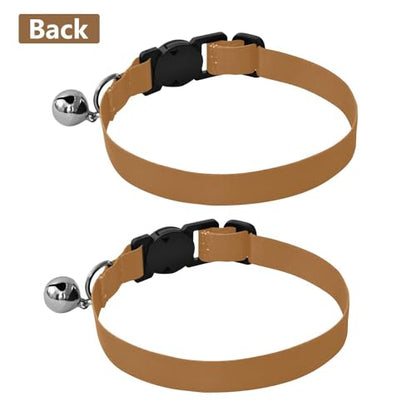 Bronze Adjustable Buckle Kitten Collars 2 Pack Collars for Cats - color: Bronze