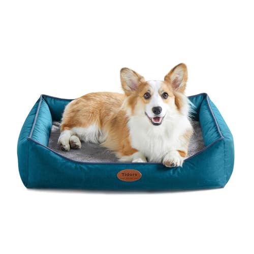 Tidore Orthopedic Dog Beds for Medium Dogs, Durable Egg Crate Foam Sofa Dog Bed wit Washable Removable Cover,Waterproof Lining,Pet Bed for Large Dogs (Peacock Blue, 31.5" L x 25.2" W x 7" Th) - color: Peacock Blue, size: 31.5"L x 25.2"W x 7"Th