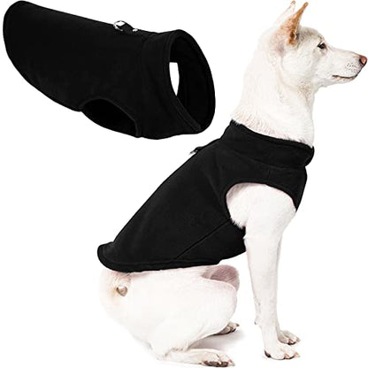 Gooby - Fleece Vest, Small Dog Pullover Fleece Jacket with Leash Ring, Black, Small - color: Black, size: Small (Around 6-lb)