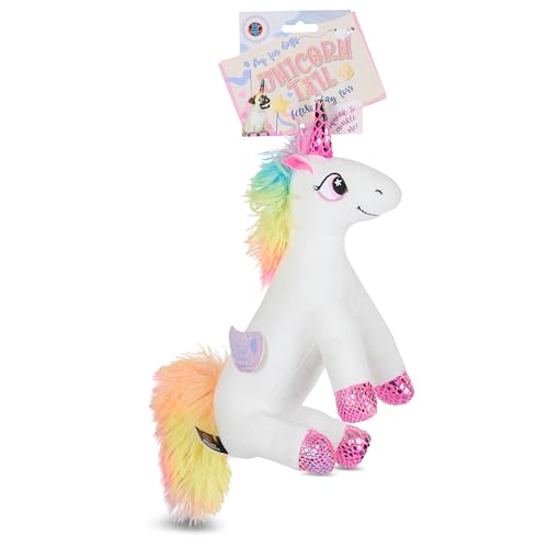 Bow Wow - Unicorn Squeaky Plush Dog Toy with Crinkle Sound | Fun Food & Novelty Shape | Durable Canvas & Soft Plush Toy for Toss | Tug & Fetch | Interactive Puppy Toy for Small & Medium Dogs (1 Count) - color: Unicorn