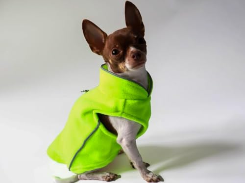 JACKO & CO - Fleece Vest Dog Sweater with Leash Ring - Soft, Warm & Lightweight Pullover Coat for Small & Medium Dogs, Puppies & Cats - Cozy Fall/Winter/Spring Pet Jacket (Neon Green, XS 2-4lbs) - color: Neon Green, size: XS (2-4lbs)