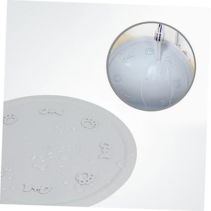 Silicone PET Feeding Mat Non-Slip Base Double Bowl Cat and Dog Food Pad Easy to Clean Waterproof and Sturdy Design for Indoor Use