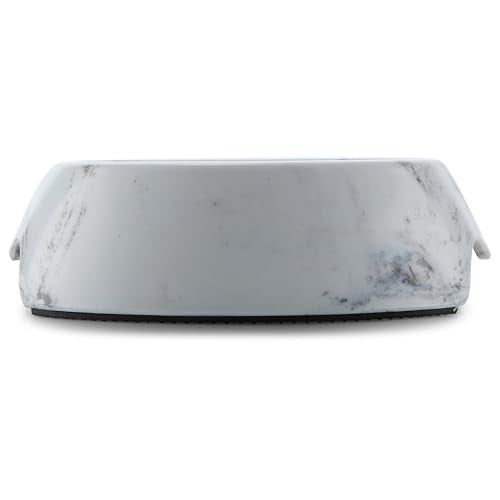 Marble Print Melamine Dog and Cat Food and Water Bowl, Non Skid Base, Anti-Slip Pet Feeder Bowls (5.4 Ounce, 13.5 Ounce,27 Ounce) - size: Small 5.5 Ounce