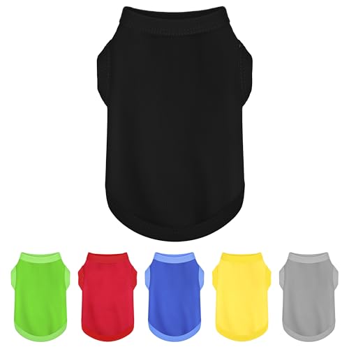 Elevate Your Dog's Fashion Quotient with Colorful and Breathable Sleeveless Cotton Shirts! Perfect Pet Apparel for Small to Medium Dogs Black XXS - color: Black, size: XXS-(1~3lb) | Chest(~11.8")