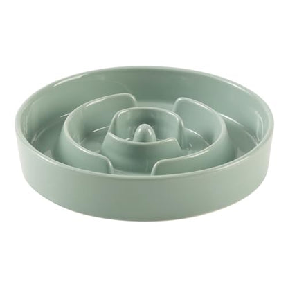 Havniva Ceramic Slow Feeder Dog Bowls, 3.2 Cups Dog Bowl Slow Feeding for Medium and Large Breed, 9.5inch Puzzle Dog Food Bowl Slow Feeder Non-Slip Anti-Gulping and Anti-Choking Reduces Bloating - color: 1 x Light Green-A, size: 9.5inch