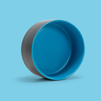 SPUNKYJUNKY 13.5OZ Ceramic Dog and Cat Bowl, Modern Cute Weighted Food Water Bowl for Replacement Blue-Grey (1 Pack) - color: Blue-grey, size: 1.7 CUPS