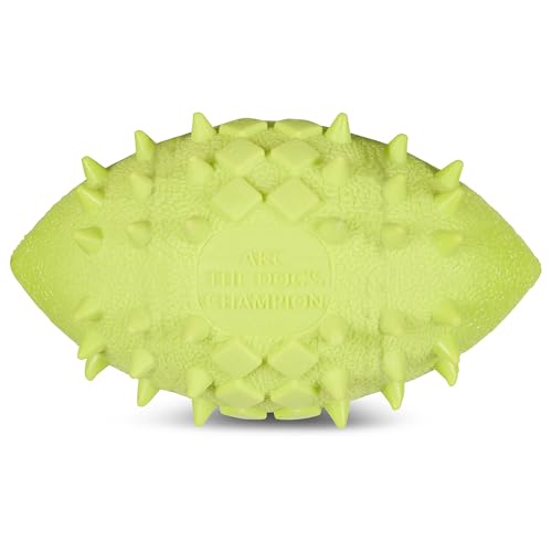 AKC Sport TPR Toys for Aggressive Chewers – Durable Rope Frisbee, Foam Ring & Spiked Football – Vanilla Scented, Great for Heavy Chewers - color: Football
