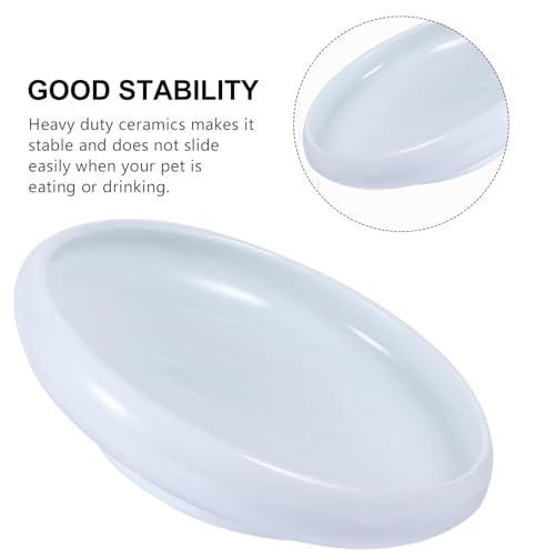 PRETYZOOM Ceramic Cat Water Bowl Pet Feeding Bowl with Anti-Spill Design White Closed Rim Pet Feeder for Indoor Cats for Food and Water
