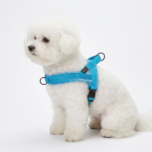 Didog Soft Flannel Padded Dog Vest Harness, No Pull/Quick Fit Reflective Dog Strap Harness, Easy for Training Walking (XS:Chest 15-18", Blue) - color: Blue, size: XS:chest 15-18"