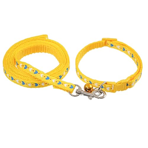 Hot Pink Xs Dog Collar and Leash Set,Adjustable Buckle Heart Nylon Print Dog Collars for Xs XSmall Small Puppy Dogs Cat Kitten X-Small,Neck 7.5-12.5 Inch - color: Yellow2