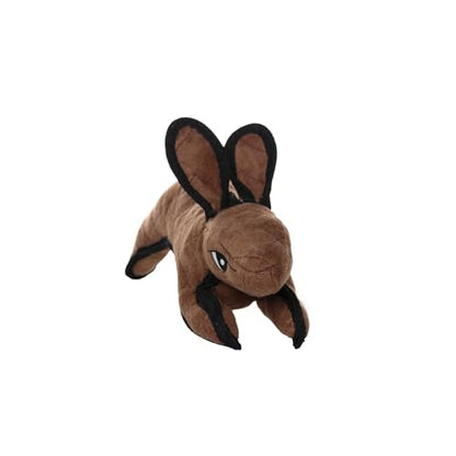 TUFFY World’s Tuffest Soft Dog Toy – Barnyard Series, Brown Rabbit with Squeakers - color: Brown, size: Large