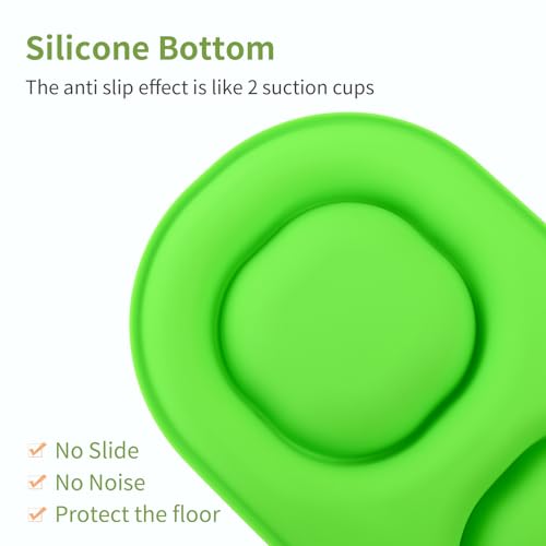 Small Size Puppy Dog Bowls: Food and Water Bowls Set for Small Dogs, No-Spill Non-Skid Dog Dish, Green - color: Green