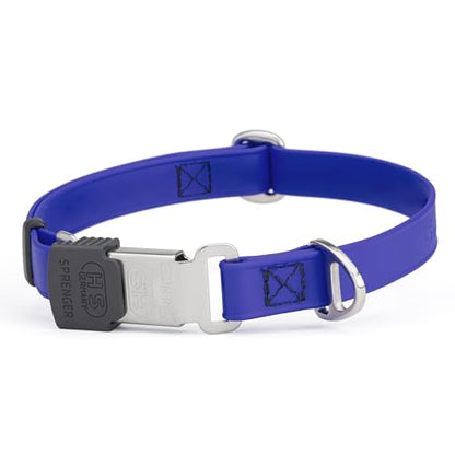 Biothane Waterproof Durable Dog Collar with Herm Sprenger - Quick Release ClicLock Buckle - Fits Medium and Large Dogs - Made in USA (Blueberry Royal, W 3/4" x L 12"-19") - color: Blueberry Royal, size: W 3/4" x L 12"-19"