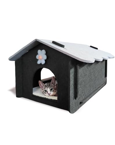 Lukamoo® Cute Cat House (Ashen Phantom, Large) - color: Ashen Phantom