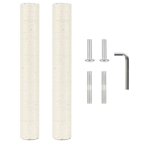 2.9in 7.4cm Diameter Cat Tree Scratching Post Replacement Pole Parts (M10, 50cm/19.7in) - color: 50cm/19.7in*2poles, size: M10