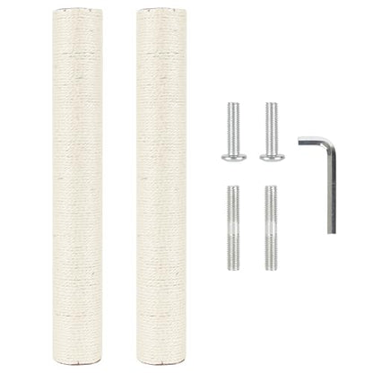 2.9in 7.4cm Diameter Cat Tree Scratching Post Replacement Pole Parts (M10, 50cm/19.7in) - color: 50cm/19.7in*2poles, size: M10