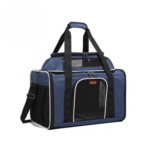 19" L x 12" W x 17" H Inches Cat, Dog Carrier for Pets Up to 25 Ibs, Washable，Soft Sided，Collapsible Travel Puppy Carrier. (Blue) - color: Blue