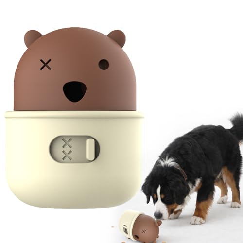 Interactive Dog Puzzle Feeder Toy, Silicone Treat Dispenser for Dogs and Cats, Slow Feeding Food Toy for Puppies and Adult Dogs, Mental Stimulation Enrichment Toy Daily Feeding Training - color: Brown