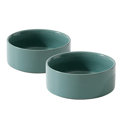 Havniva Cat Bowls Water Bowl Set of Two, 5.1” Ceramic Cat Food and Water Bowl Whisker Friendly Pet Food Bowls for Indoor Cats, Wide Cat Water Dish Prevent Whisker Fatigue Non Slip Cat Feeder
