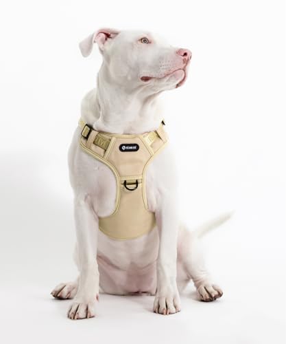 2026 New Edition, Fei & Eve MagEase Dog Harness - Instant Magnetic Buckle | 3-Point No-Pull Control | Heavy-Duty 900D Nylon | Dual Safety Handles | Breathable Mesh | Adjustable Fit | Large,Champagne - color: Champagne, size: L