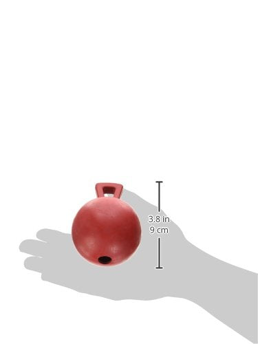 Jolly Pets Tug-n-Toss Heavy Duty Dog Toy Ball with Handle, 3 Inches/Mini, Red (403 RD) - color: Red, size: 3 in/Mini