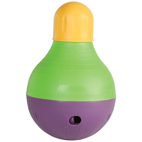 Starmark Bob-A-Lot Interactive Dog Pet Toy, Large, Yellow/Green/Purple - size: Large