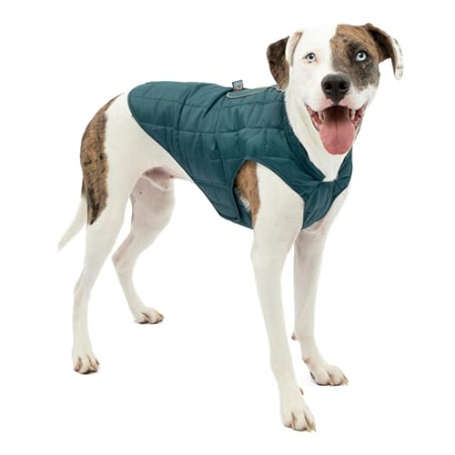 Kurgo Loft Dog Jacket - Reversible Cozy Coat for Outdoor Adventures - Water Resistant - Athletic Fit - Machine Washable Fabric - Reflective Dog Gear - X-Small - Ink Blue - color: Ink Blue/Seaglass, size: Extra Small