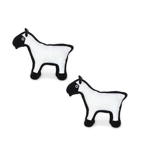 TUFFY World’s Tuffest Soft Dog Toy – Barnyard JR Series, Sheep, 2 Pack - color: Sheep, size: Jr 2 Pack
