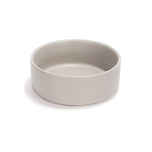 SPUNKYJUNKY 13.5OZ Ceramic Dog and Cat Bowl, Modern Cute Weighted Food Water Bowl for Replacement Grey (2 Pack) - color: Grey, size: 1.7 CUPS × 2