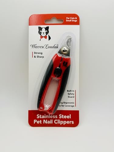 Warren London Cat Nail Clipper | Kittens Small Dogs | Stainless Steel Blade | Nail Safety Guard | Precision Grooming Tool - style: Small Nail Clippers - Cats and Small Dogs