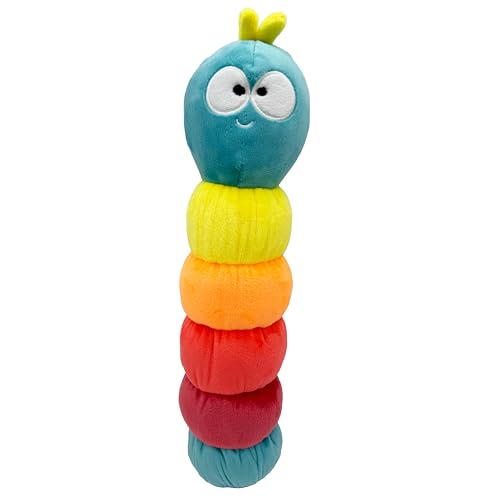 Huxley & Kent Funny Dog Toy w/Squeaker – Power Plush Squeaky Dog Toys for Small, Medium & Large Dogs – Soft Stuffed Animal for Indoor Play & Fetch - Fetchies® Caterpillar, Large - size: Large, style: Fetchies Caterpillar
