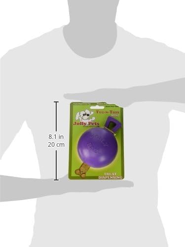 Jolly Pets Tug-n-Toss Heavy Duty Dog Toy Ball with Handle, 4 Inches/Petite, Purple (404 PR) - color: Purple, size: 4 inches/Petite