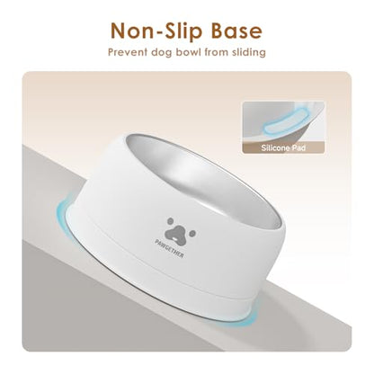 PAWGETHER® Stainless Steel Dog Bowls, Dog Food Water Bowl with Non-Slip Base Two-Piece Design Easy Clean Dishwasher Safe White 34oz + 12oz - color: White (34oz + 12oz)