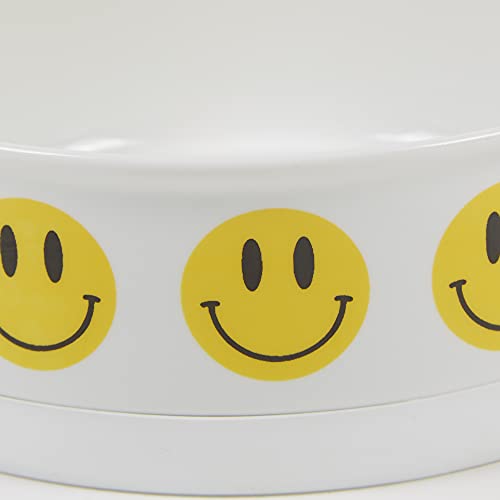 Bone Dry Ceramic Food Bowls, Non-Slip & Dishwasher Safe, Large Set, 7.5x2.4, Smiley Face, 2 Count - color: Smiley Face, size: Large Set, 7.5x2.4"