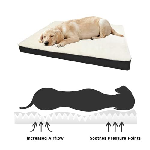 Dog Beds Large Sized Dogs，It Features a Removable and Washable Waterproof Fabric Layer, and a Soft and Comfortable Egg-Shaped Surface Dog Bed Mats.29.92inch*20.08inch*2.95inch - size: Medium