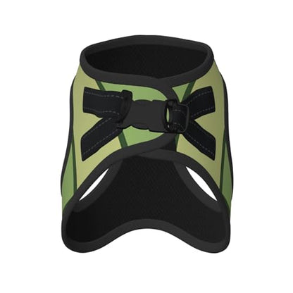 Green Checkerboard Pattern Dog Harness and Leash Set, No Pull Reflective Adjustable Soft Mesh Padded Pet Vest with Safety Buckle for Small Medium Dogs and Cats Small - color: Green Checkerboard Pattern, size: Small