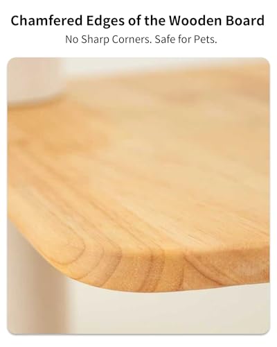 Wood Cat Tree for Large Cats, Modern Cat Tree Tower with Wide Shelves Cotton Scratching Posts, Super Sturdy Base, Cozy Perches, and Interactive Toys for Indoor Kittens - color: s975