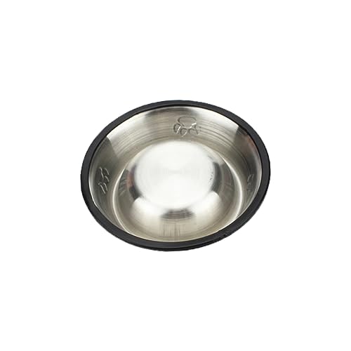 Angoily Sturdy Raised Dog Bowl Large Stainless Steel Pet Feeder Puppy Bowls Pet Supplies 18cm - color: Silver, size: 18cm