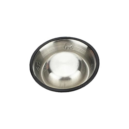 Angoily Sturdy Raised Dog Bowl Large Stainless Steel Pet Feeder Puppy Bowls Pet Supplies 18cm - color: Silver, size: 18cm