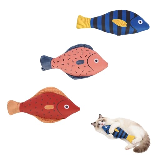 Catnip Toys,3 Pack Cat Chew Toys with Bell Ring Natural Catnip Cotton Toys Interactive Cat Kitten Chew Kicker Toys for Bored,Exercise,Anxiety Relief - color: Blue,Red,Rose Pink