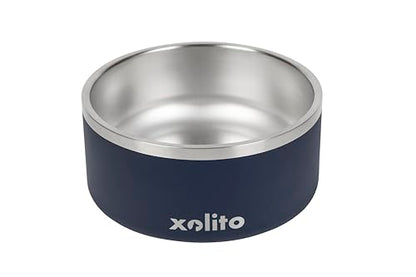 Xolito Pets Stainless Steel Dog Bowl 64 oz - Non-Slip Insulated Water Bowl for Large Dogs - Heavy Duty Double Wall Metal Feeder for Food & Water, Dishwasher Safe (Blue) - color: Blue