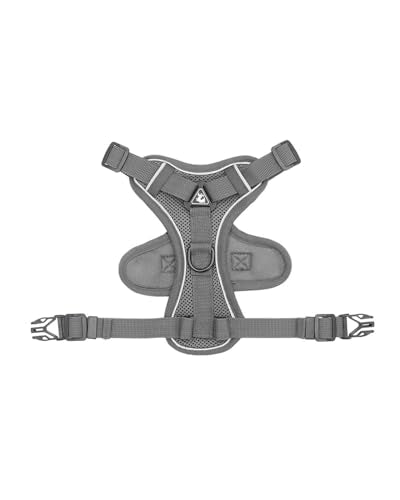 Reflective Adjustable Dog Harness with Leash Breathable No-Pull Pet Vest for Walking and Training DJA702-04XL - color: Grey, size: X-Large