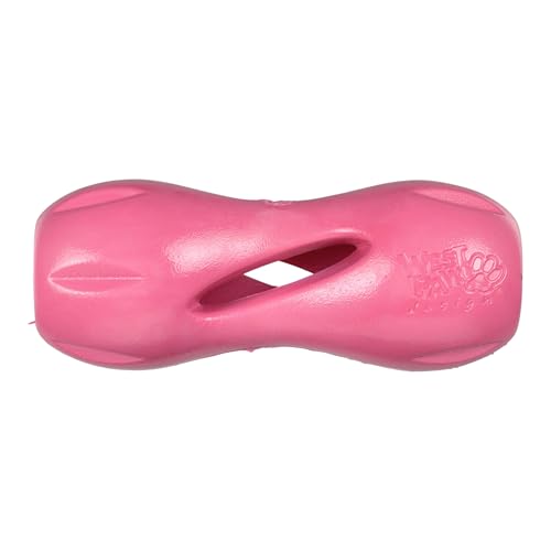 WEST PAW Qwizl Durable Zogoflex Dog Puzzle Toy for Mental Stimulation, and Enrichment - Treat Dispensing for Bully Sticks and Dental Sticks - Dishwasher Safe - Made in USA - Small - Geranium - color: Geranium, size: Small