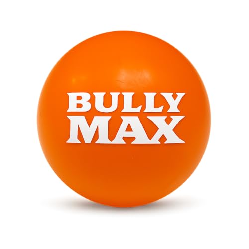Bully Max Indestructible Dog Ball for Aggressive Chewers - Heavy Duty Rubber Chew Toy, 3-Inch Durable Fetch Ball for Medium & Large Dogs - Non-Toxic, Dishwasher Safe (Orange) - color: Orange