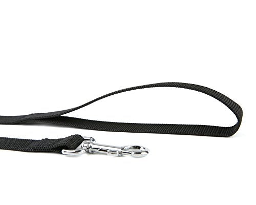 Nylon Dog Training Leash, Traction Rope, 4/5/6 Feet Long, 3/4 Inch 1 Inch Wide, for Small and Medium Dogs (1'' x 5 FT, Black) - color: Black, size: 1'' x 5 FT