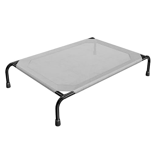 Simple Trending Raised Dog Bed for Large Dogs, Waterproof XL Dog Cot, Outdoor Cooling Elevated Pet Bed Load 200lb, 47.75" x 30.5", Grey - color: Grey, size: 47.75"L x 30.5"W x 8"Th
