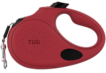 TUG Oval 360° Tangle-Free Retractable Dog Leash with Integrated Waste Bag Dispenser (Small, Red) - color: Red, size: Small